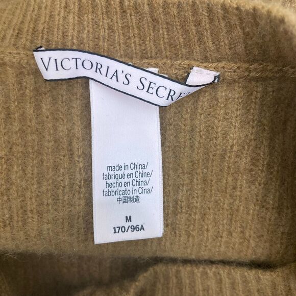 Victoria’s Secret Camel Tan Oversized Cashmere Sweater Size M Cozy Soft Relaxed - Picture 15 of 16